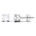 Certified Zircon Solitaire Stud Earrings with Screw Back Zircon - ( AAAA ) - Quality - Rosec Jewels