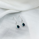 3.25 CT Classic Black Opal and Moissanite Hoop Drop Earrings in Silver - Rosec Jewels