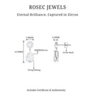 3 CT Classic Zircon Bridal Drop Earrings in Silver Zircon - ( AAAA ) - Quality 92.5 Sterling Silver - Rosec Jewels