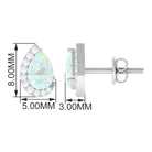 1.5 CT Ethiopian Opal Teardrop Stud Earrings with Diamond Ethiopian Opal - ( AAA ) - Quality - Rosec Jewels