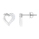 1/4 CT Genuine Diamond Heart Stud Earrings Diamond - ( HI-SI ) - Color and Clarity - Rosec Jewels