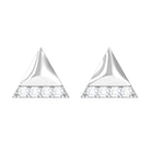 Round Cut Real Diamond Triangle Stud Earrings Diamond - ( HI-SI ) - Color and Clarity - Rosec Jewels