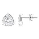 Minimal Triangle Shape Stud Earrings with Diamond Diamond - ( HI-SI ) - Color and Clarity - Rosec Jewels