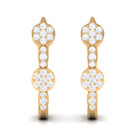 Natural Diamond Classic J Hoop Earrings in Gold Diamond - ( HI-SI ) - Color and Clarity - Rosec Jewels