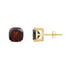 4.25 CT Cushion Cut Garnet Solitaire Stud Earring Garnet - ( AAA ) - Quality - Rosec Jewels