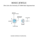 1 CT Classic Aquamarine and Diamond Halo Stud Earrings Aquamarine - ( AAA ) - Quality - Rosec Jewels