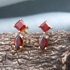 1 CT Garnet Simple Stud Earrings Garnet - ( AAA ) - Quality - Rosec Jewels