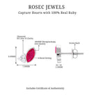 1 CT Marquise Cut Ruby Stud Earring with Trio Diamond Ruby - ( AAA ) - Quality - Rosec Jewels