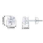 1 CT Round Shape Moissanite Solitaire Stud Earrings with Screw Back Moissanite - ( D-VS1 ) - Color and Clarity - Rosec Jewels