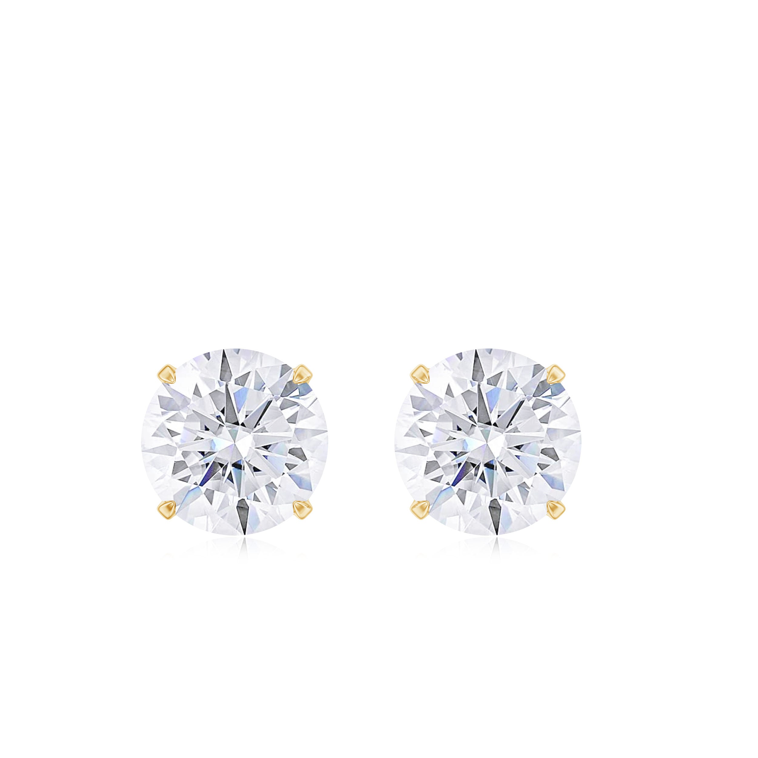 1 CT Round Shape Moissanite Solitaire Stud Earrings with Screw Back Moissanite - ( D-VS1 ) - Color and Clarity - Rosec Jewels