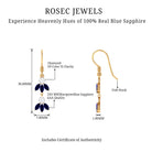 1.75 CT Blue Sapphire and Diamond Dangle Earrings Blue Sapphire - ( AAA ) - Quality - Rosec Jewels