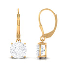 Cushion Cut Cubic Zirconia Solitaire Drop Earrings Zircon - ( AAAA ) - Quality - Rosec Jewels