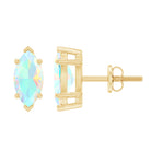 4X8 MM Marquise Cut Ethiopian Opal Solitaire Stud Earrings in Gold Ethiopian Opal - ( AAA ) - Quality - Rosec Jewels