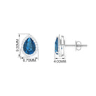 1.75 CT Classic Pear Cut London Blue Topaz and Diamond Stud Earrings London Blue Topaz - ( AAA ) - Quality - Rosec Jewels