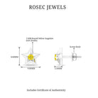 Star Stud Earrings with Yellow Sapphire Yellow Sapphire - ( AAA ) - Quality - Rosec Jewels