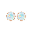 6 MM Decorative Ethiopian Opal Solitaire Stud Earrings Ethiopian Opal - ( AAA ) - Quality - Rosec Jewels