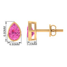 Bezel Set Pear Cut Pink Sapphire Solitaire Stud Earrings Pink Sapphire - ( AAA ) - Quality - Rosec Jewels