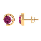 1 CT Simple Pink Tourmaline Solitaire Stud Earrings Pink Tourmaline - ( AAA ) - Quality - Rosec Jewels