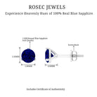 Blue Sapphire Solitaire Stud Earrings Blue Sapphire - ( AAA ) - Quality - Rosec Jewels