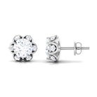 Solitaire Moissanite Designer Stud Earrings Moissanite - ( D-VS1 ) - Color and Clarity - Rosec Jewels