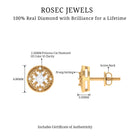 Real Diamond Vintage Milgrain Stud Earrings Diamond - ( HI-SI ) - Color and Clarity - Rosec Jewels