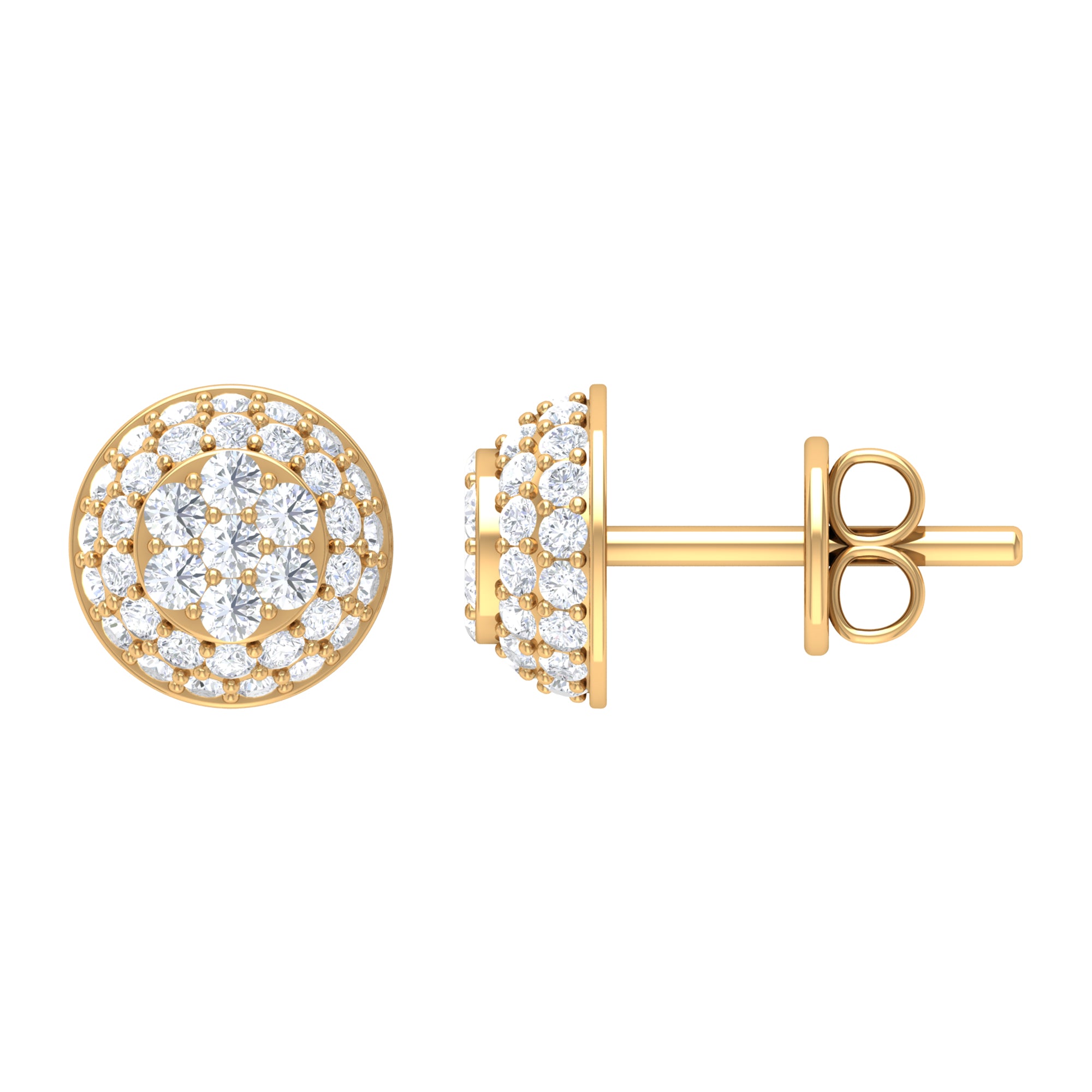 Rosec Jewels-Alluring Diamond Bridal Stud Earring with Screw Back Closure