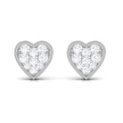 Diamond Simple Heart Stud Earrings Diamond - ( HI-SI ) - Color and Clarity - Rosec Jewels