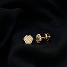 1/4 CT Real Diamond Cute Paw Stud Earrings in Gold Diamond - ( HI-SI ) - Color and Clarity - Rosec Jewels