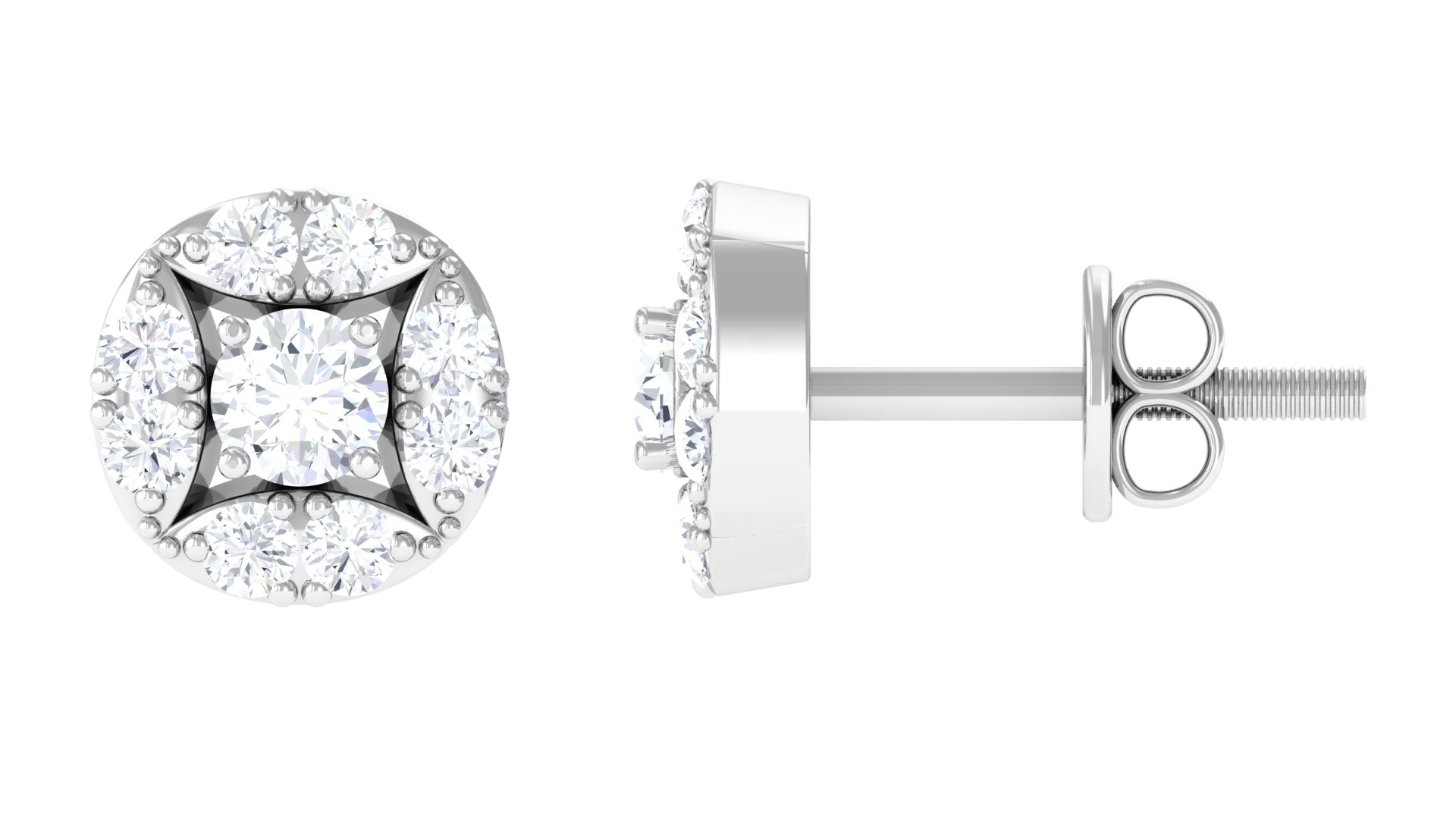 Rosec Jewels-Natural Diamond Screw Back Stud Earrings