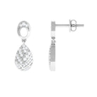 Classic Diamond Gold Bridal Teardrop Earrings Diamond - ( HI-SI ) - Color and Clarity - Rosec Jewels