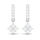 3/4 CT Contemporary Zircon Dangle Earrings in Gold Zircon - ( AAAA ) - Quality - Rosec Jewels