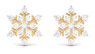 Rosec Jewels-Certified Diamond Snowflake Stud Earrings with Screw Back