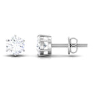 3/4 CT Certified Cubic Zirconia Gold Solitaire Stud Earrings Zircon - ( AAAA ) - Quality - Rosec Jewels