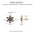 1/2 CT Black Onyx Statement Snowflake Stud Earrings Black Onyx - ( AAA ) - Quality - Rosec Jewels