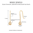 South Sea Pearl and Diamond Drop Earring with Fish Hook Closure South Sea Pearl - ( AAA ) - Quality - Rosec Jewels