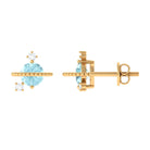 Sky Blue Topaz and Diamond Celestial Stud Earrings Sky Blue Topaz - ( AAA ) - Quality - Rosec Jewels