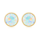 Ethiopian Opal Solitaire Stud Earrings with Screw Back Ethiopian Opal - ( AAA ) - Quality - Rosec Jewels