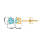 0.75 CT Sky Blue Topaz Solitaire Stud Earrings Sky Blue Topaz - ( AAA ) - Quality - Rosec Jewels