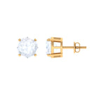 Claw Set Solitaire Moonstone Stud Earrings Moonstone - ( AAA ) - Quality - Rosec Jewels