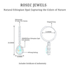 Classic Ethiopian Opal Hoop Drop Earrings with Moissanite Ethiopian Opal - ( AAA ) - Quality - Rosec Jewels