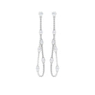 1/2 CT Bezel Set Diamond Drop Chain Earrings Diamond - ( HI-SI ) - Color and Clarity - Rosec Jewels