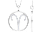 Moissanite Aries Zodiac Sign Pendant Necklace - Rosec Jewels