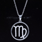 Certified Moissanite Virgo Zodiac Sign Pendant Necklace Moissanite - ( D-VS1 ) - Color and Clarity - Rosec Jewels