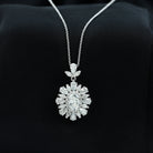 3.75 CT Certified Moissanite Bridal Pendant in Silver - Rosec Jewels