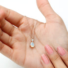 Simple Ethiopian Opal Teardrop Pendant with Moissanite Ethiopian Opal - ( AAA ) - Quality - Rosec Jewels