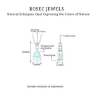 Simple Ethiopian Opal Teardrop Silver Pendant with Moissanite - Rosec Jewels