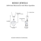 Certified Moissanite Solitaire Heart Pendant Necklace in Silver - Rosec Jewels