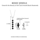 Lab Grown Black Diamond Bar Necklace and Earrings Set Lab Created Black Diamond - ( AAAA ) - Quality - Rosec Jewels