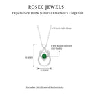 Round Shape Solitaire Emerald Teardrop Heart Pendant Emerald - ( AAA ) - Quality - Rosec Jewels