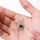 8 MM Heart Shape London Blue Topaz Infinity Pendant with Diamond London Blue Topaz - ( AAA ) - Quality - Rosec Jewels